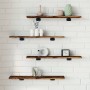 Estantes pared 4 uds madera ingeniería roble humo 60x10x1,5 cm de , Estanterías - Ref: Foro24-838225, Precio: 20,36 €, Descue...