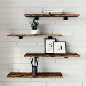 Estantes pared 4 uds madera ingeniería roble humo 60x20x1,5 cm de , Estanterías - Ref: Foro24-838231, Precio: 29,54 €, Descue...