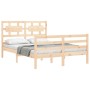 Estructura de cama con cabecero madera maciza 120x200 cm de vidaXL, Camas y somieres - Ref: Foro24-3194436, Precio: 118,85 €,...