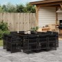 Set de comedor jardín 11 pzas con cojines ratán sintético negro de , Conjuntos de jardín - Ref: Foro24-3211027, Precio: 561,9...