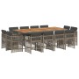 Set comedor de jardín con cojines 13 pzas ratán sintético gris | Foro24.es | Tu tienda online para hogar, jardín y más Foro24.es