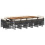 Set comedor de jardín con cojines 15 pzas ratán sintético negro de , Conjuntos de jardín - Ref: Foro24-3211059, Precio: 1,00 ...