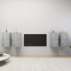Muebles de salón 4 pzas gris hormigón 30,5x30x60 cm de , Muebles TV - Ref: Foro24-3079160, Precio: 118,13 €, Descuento: %
