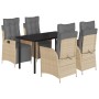 Set comedor de jardín 5 pzas con cojines ratán sintético beige de , Conjuntos de jardín - Ref: Foro24-3213457, Precio: 663,38...