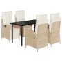 Set comedor de jardín 5 pzas con cojines ratán sintético beige | Foro24.es | Tu tienda online para hogar, jardín y más Foro24.es