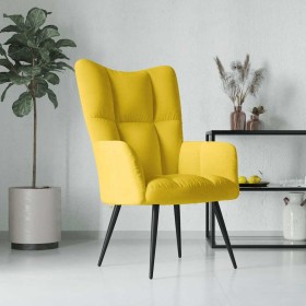 Sillón de relax de terciopelo amarillo mostaza en Sillones | Comprar online en Foru.es