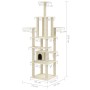 Rascador para gatos con postes de sisal crema 183 cm de vidaXL, Mobiliario para gatos - Ref: Foro24-171482, Precio: 85,69 €, ...