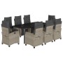 Set comedor de jardín 9 pzas cojines ratán sintético gris claro de , Conjuntos de jardín - Ref: Foro24-3213043, Precio: 1,00 ...