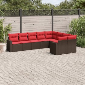 Comprar Set de sofás de jardín 9 pzas y cojines