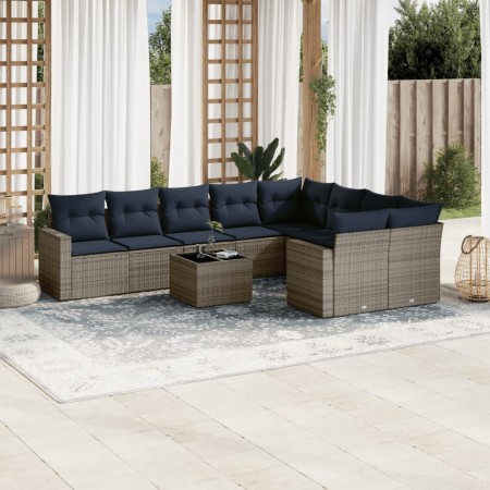 Set de sofás de jardín 10 pzas con cojines ratán sintético gris | Foro24.es | Tu tienda online para hogar, jardín y más Foro24.es