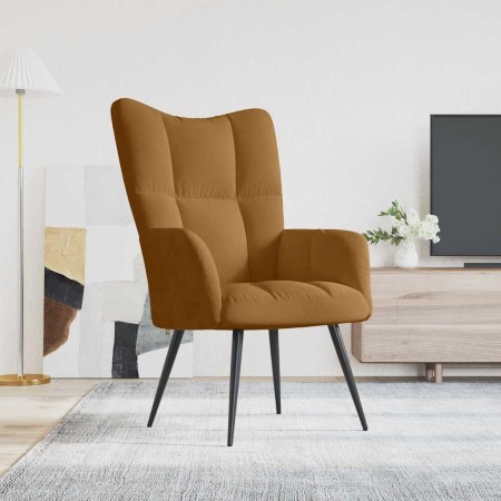 Sillón de relax de terciopelo marrón en Sillones | Comprar online en Foru.es