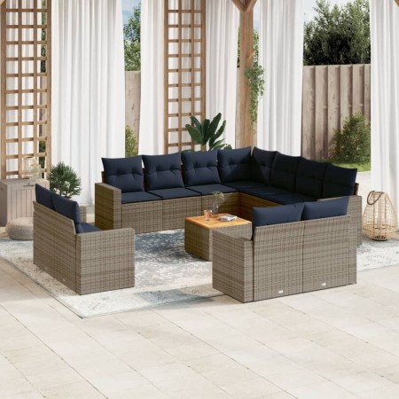 Set sofás de jardín con cojines 12 piezas ratán sintético gris de , Conjuntos de jardín - Ref: Foro24-3256719, Precio: 974,35...
