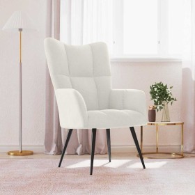 Sillón de relax de terciopelo color blanco crema en Sillones | Comprar online en Foru.es