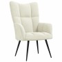 Sillón de relax de terciopelo color blanco crema en Sillones | Comprar online en Foru.es