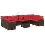 Set de sofás de jardín 11 pzas cojines ratán sintético marrón de , Conjuntos de jardín - Ref: Foro24-3219474, Precio: 752,86 ...