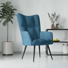 Sillón de relax de terciopelo azul en Sillones | Comprar online en Foru.es