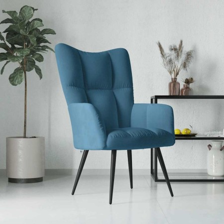 Sillón de relax de terciopelo azul en Sillones | Comprar online en Foru.es