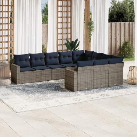 Set de sofás de jardín 10 pzas con cojines ratán sintético gris | Foro24.es | Tu tienda online para hogar, jardín y más Foro24.es