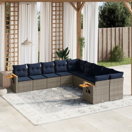 Set de sofás de jardín 10 pzas con cojines ratán sintético gris | Foro24.es | Tu tienda online para hogar, jardín y más Foro24.es
