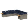 Set de sofás de jardín 10 pzas con cojines ratán sintético gris | Foro24.es | Tu tienda online para hogar, jardín y más Foro24.es