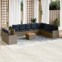 Set de sofás de jardín 11 pzas y cojines ratán sintético gris de , Conjuntos de jardín - Ref: Foro24-3256530, Precio: 806,36 ...
