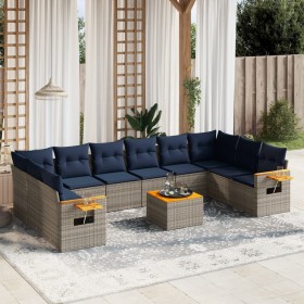 Comprar Set de sofás de jardín 11 pzas y cojines