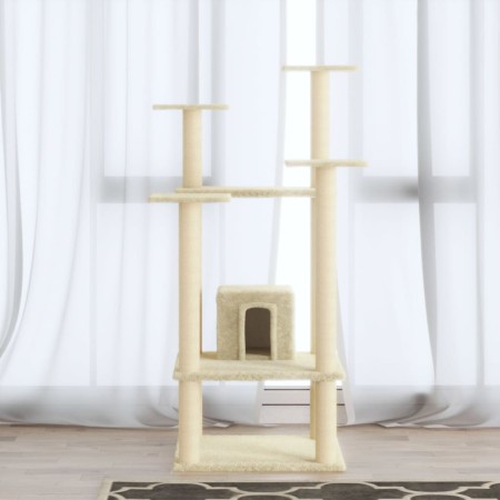 Rascador para gatos con postes de sisal crema 110 cm de vidaXL, Mobiliario para gatos - Ref: Foro24-171479, Precio: 56,40 €, ...