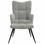 Sillón de relax con taburete de terciopelo gris claro en Sillones | Comprar online en Foru.es