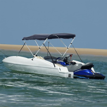 Toldo bimini 3 arcos con paredes laterales 183x(185-198)x137 cm de , Cubiertas para almacenamiento de barcas - Ref: Foro24-94...