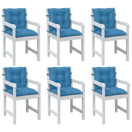Cojines silla respaldo bajo 6 ud tela azul melange 100x50x7 cm | Foro24.es | Tu tienda online para hogar, jardín y más Foro24.es
