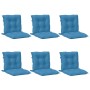 Cojines silla respaldo bajo 6 ud tela azul melange 100x50x7 cm | Foro24.es | Tu tienda online para hogar, jardín y más Foro24.es