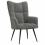 Sillón de relax con taburete terciopelo gris oscuro en Sillones | Comprar online en Foru.es