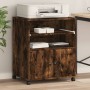 Soporte para impresora con ruedas roble ahumado 60x48x74 cm de , Soportes para impresoras - Ref: Foro24-840636, Precio: 83,13...