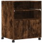 Soporte para impresora con ruedas roble ahumado 60x48x74 cm de , Soportes para impresoras - Ref: Foro24-840636, Precio: 83,13...