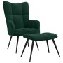 Sillón de relax con taburete terciopelo verde oscuro en Sillones | Comprar online en Foru.es