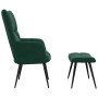 Sillón de relax con taburete terciopelo verde oscuro en Sillones | Comprar online en Foru.es