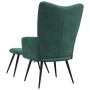 Sillón de relax con taburete terciopelo verde oscuro en Sillones | Comprar online en Foru.es