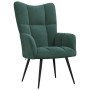 Sillón de relax con taburete terciopelo verde oscuro en Sillones | Comprar online en Foru.es