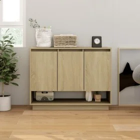 Aparador de madera contrachapada roble Sonoma 97x31x75 cm de vidaXL, Aparadores - Ref: Foro24-809533, Precio: 87,37 €, Descue...