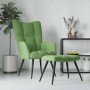 Sillón de relax con taburete terciopelo verde claro en Sillones | Comprar online en Foru.es