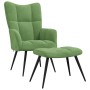 Sillón de relax con taburete terciopelo verde claro en Sillones | Comprar online en Foru.es