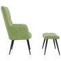 Sillón de relax con taburete terciopelo verde claro en Sillones | Comprar online en Foru.es
