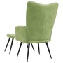 Sillón de relax con taburete terciopelo verde claro en Sillones | Comprar online en Foru.es