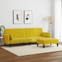 Sofá cama de 2 plazas con taburete terciopelo amarillo | Foro24.es | Tu tienda online para hogar, jardín y más Foro24.es