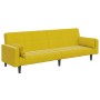 Sofá cama de 2 plazas con taburete terciopelo amarillo | Foro24.es | Tu tienda online para hogar, jardín y más Foro24.es