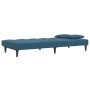 Sofá cama de 2 plazas con taburete terciopelo azul de , Sofás - Ref: Foro24-3258109, Precio: 298,53 €, Descuento: %
