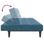 Sofá cama de 2 plazas con taburete terciopelo azul de , Sofás - Ref: Foro24-3258109, Precio: 298,53 €, Descuento: %