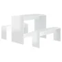 Juego de comedor 3 piezas madera contrachapada blanco brillante de vidaXL, muebles para cocinas y comedores - Ref: Foro24-809...