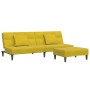 Sofá cama de 2 plazas con taburete terciopelo amarillo | Foro24.es | Tu tienda online para hogar, jardín y más Foro24.es