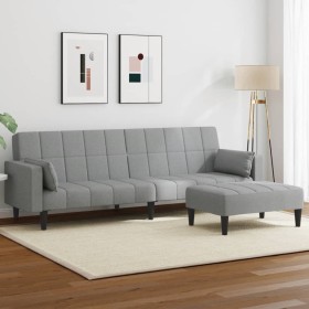 Comprar Sofá cama de 2 plazas con taburete tela